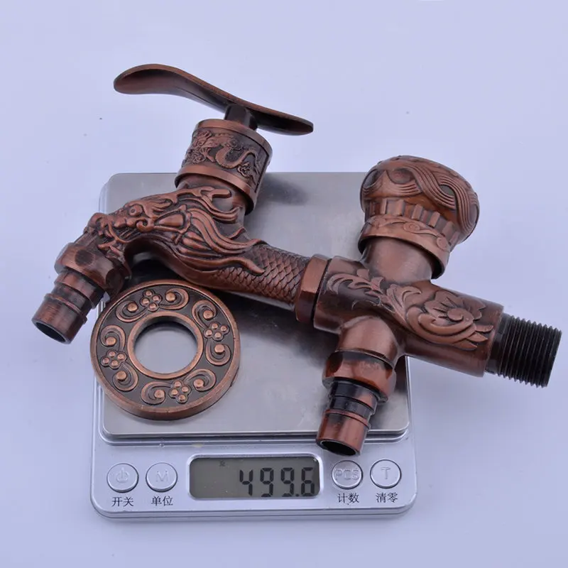 SPRING SUMMER Long garden double use Bibcock faucet tap crane Antique Finish Wall Mount Washing Machine Water Faucet Taps