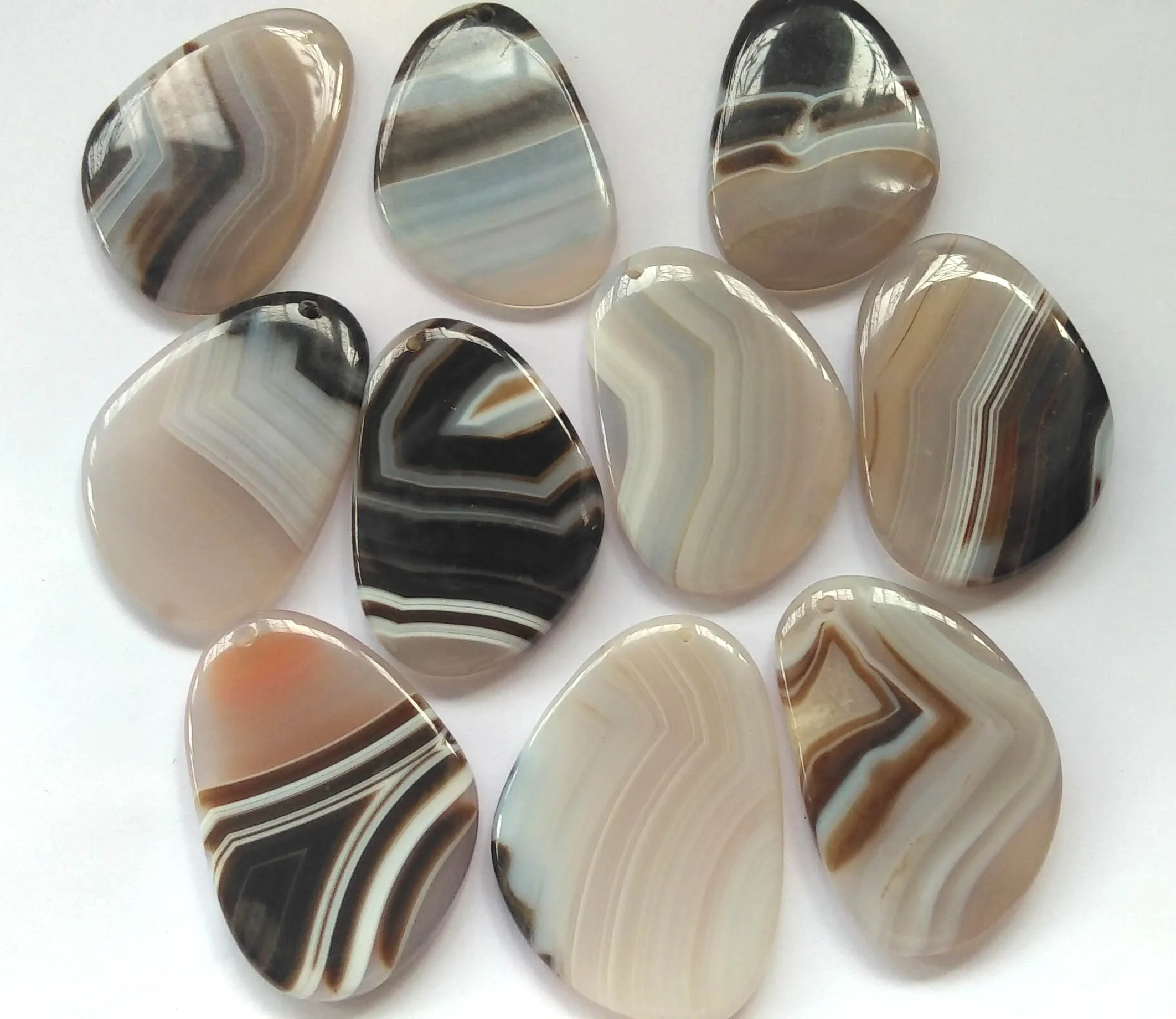 

2pcs 40-60mm white onyx Black Agate Pendant Set - Teardrop drop- Earring Pendants - Freeform Slab - Wire Wrapping