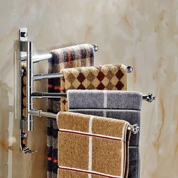 

Bathroom Organizer Stainless Steel Storage Shelf 360 Degree Rotation Towel Storae Rack Upscale Towel Bar