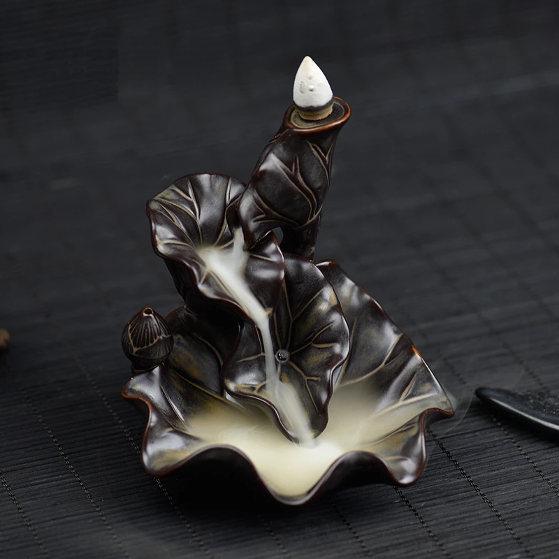 PINNY Ceramic Backflow Incense Burner Cone Censer Handmade Aroma