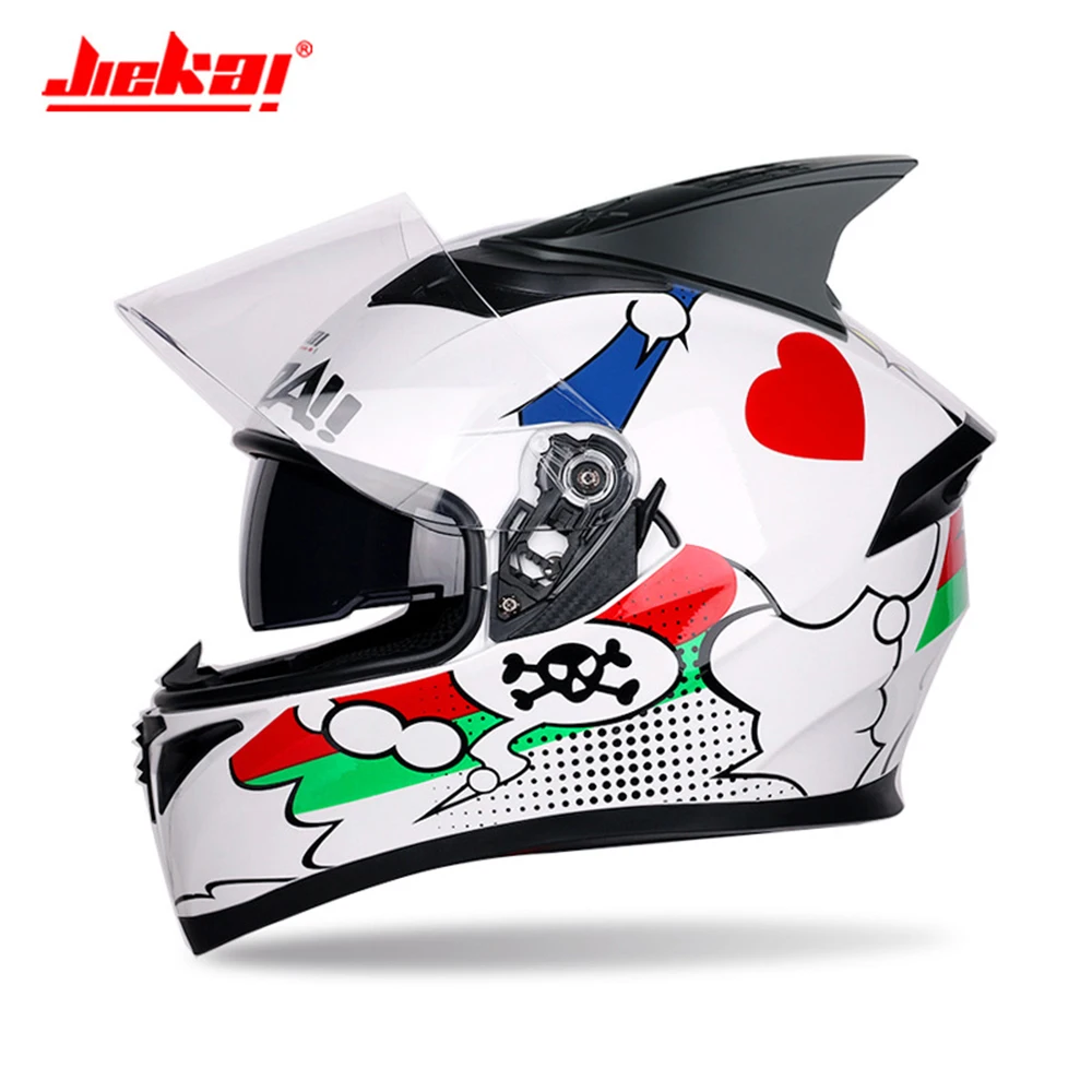 

JIEKAI Motorcycle Helmet Men Motobiker Helmet Full Face Moto Helmet Double Lens Motocross Filp Up Modular Riding Casco Moto