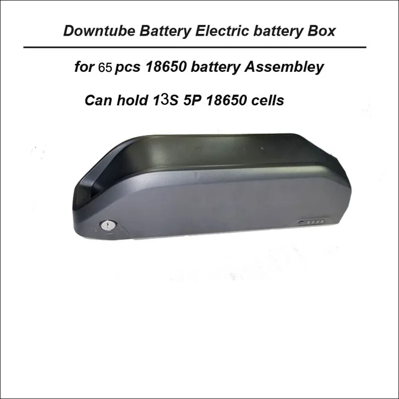 

high quality ABS plastic down tube battery storage box for 13S 5P 18650 cell case with 65 pcs housing capability of e-bike