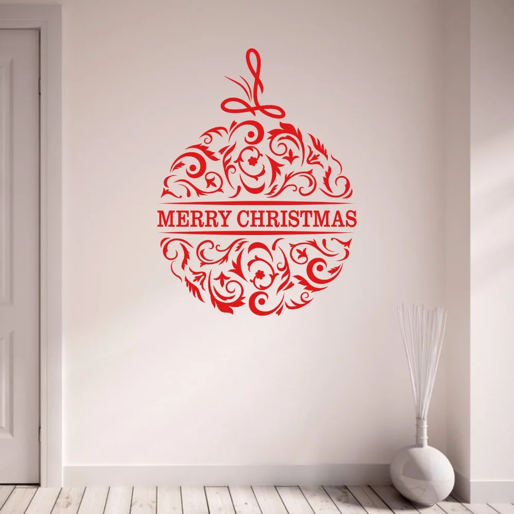Bauble Merry Christmas Decoration Bedroom Hallway Kitchen Window Decal