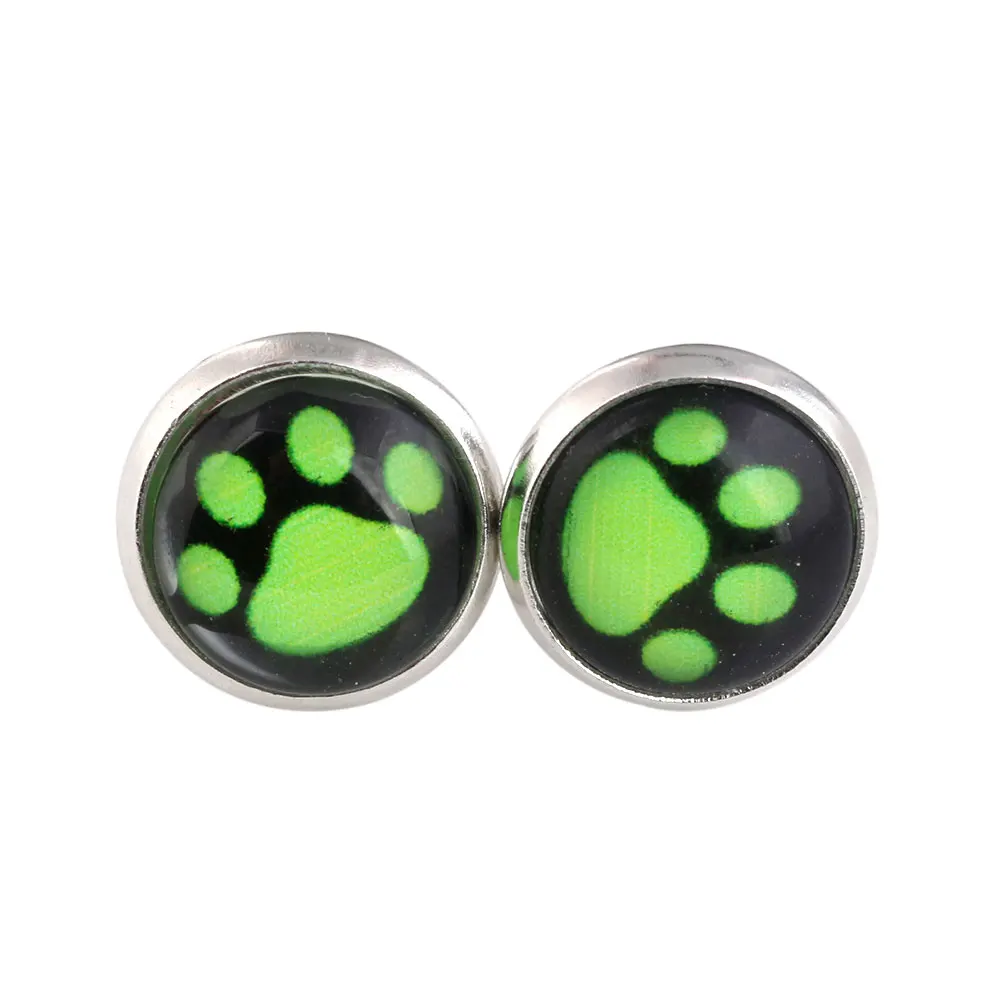 earrings Фиолетовый камень бабочка брошь кошка Нуар зеленая лапа Печать Эмаль булавки броши для женщин и мужчин ювелирные изделия - Окраска металла: earrings