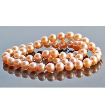 

8-9mm freshwater pearl necklace in pink women's nekalce 925 Silver clasp 18inch