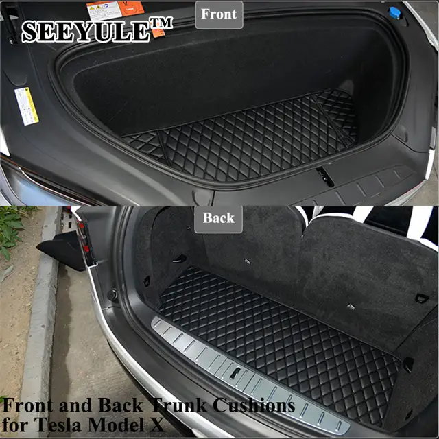 Us 12511 32 Off1set Seeyule Deluxe Front And Rear Trunk Cushions Carpet Decent Cover Mat Pad For Tesla Model X Car Accessories Pu Leather In