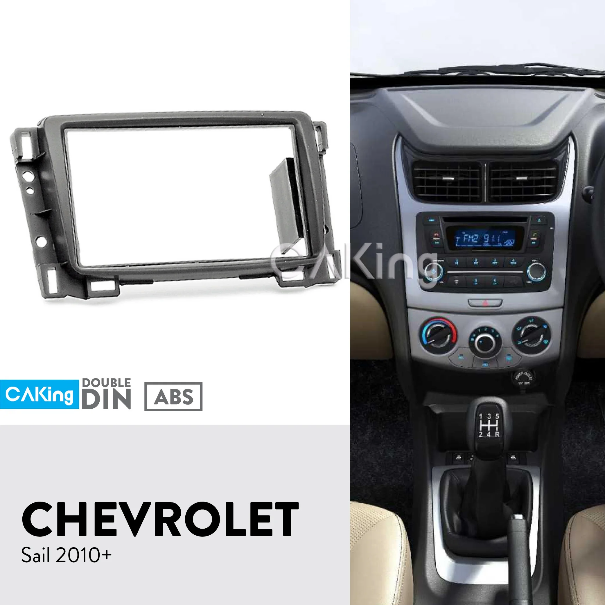 

Double Din Fascia Radio Panel for CHEVROLET Sail 2010+ Audio Frame Dash Fitting Kit Facia Face Plate Adapter Cover Front Bezel