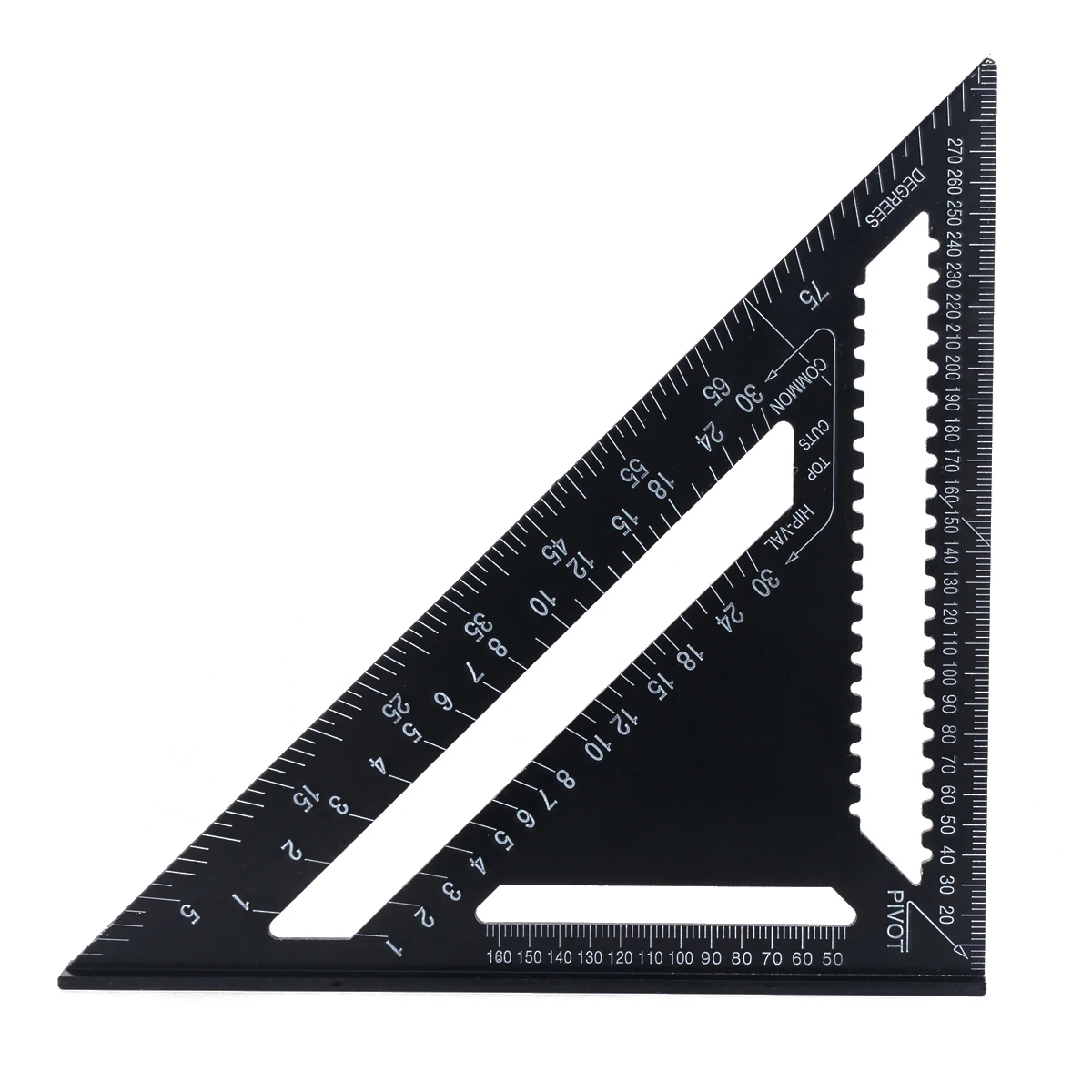 

1pc Black Aluminium Roofing Tri-square Ruler 12 inch Rafter Angle Frame Carpenter Woodworking Measuring Tools