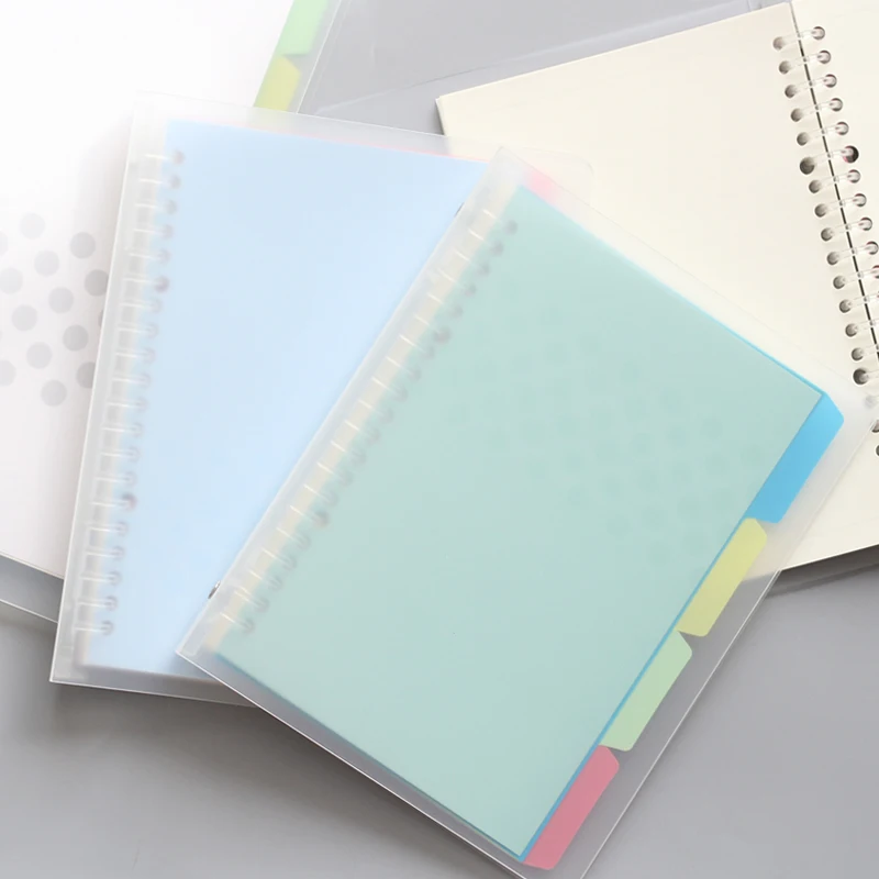 

A4/B5/A5 PP Cover Grid Notebook With Index Pages Bandage Planner Agenda Organizer office & School Supplies