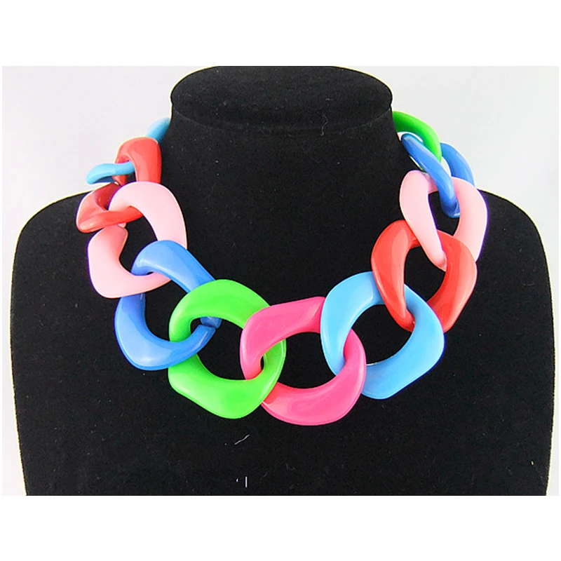 

CirGen,Fashion Big chunky Plastic chain Choker necklace statement Chains Collar necklaces items jewelry,SS819