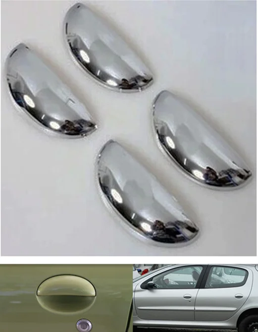 

FUNDUOO For Peugeot 206 206cc 207 BYD F0 New Chrome Car Door Handle Cover Cup Bowl Trim Sticker Car Styling