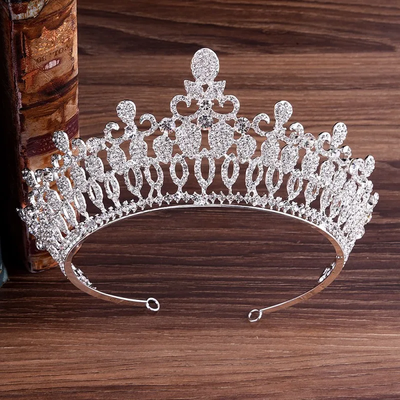 Роскошная Свадебная Хрустальная тиара в стиле барокко, короны принцессы, королевы, торжественная Вуаль со стразами, диадемы, повязка на голову, свадебные аксессуары для волос