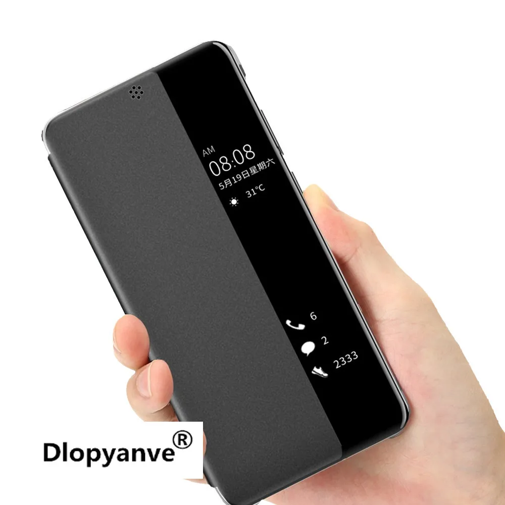 Умный полузеркальный чехол для телефона Huawei P30 P20 P10 Pro Lite с откидной подставкой