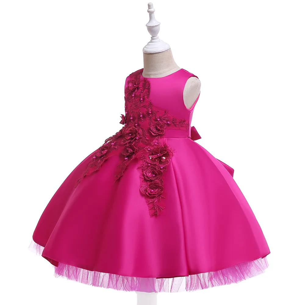 

New A-Line Flower Girl Dresses for Weddings Lace Appliques Communion Dresses Prom Evening Dress for Little Girl 2019
