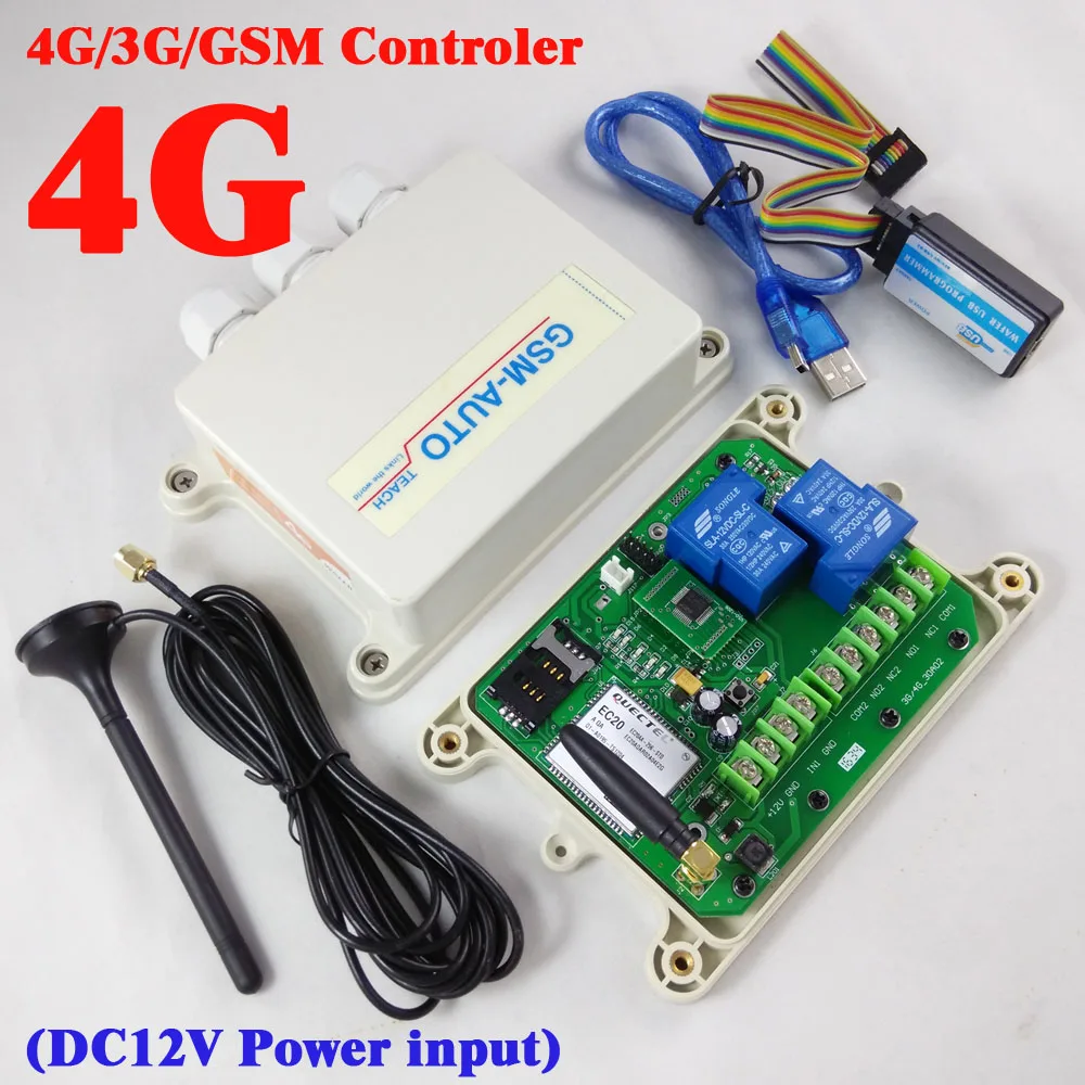 4G / 3G / GSM Double relay remote switch controller (SMS Relay switch) Battery on board for power off alarm GSM-RELAY 4G Ver