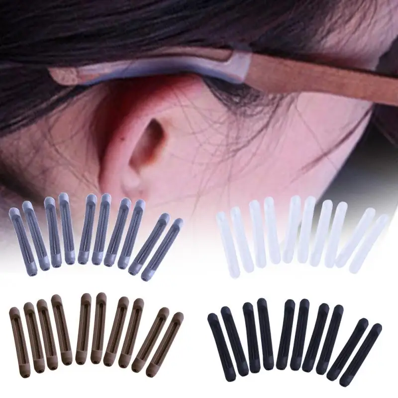 

2019 5pairs/set Glasses Anti-slip cover Ear Hook Silicone Anti-Slip Holder for Sunglasses Eyeglass Leg Temple Tips Black#20