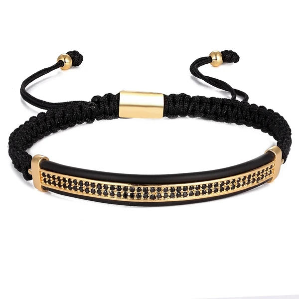 Top Quality Luxury Jewelry 3pcs/Set Bracelet Hip Hop Gold Jewelry Cubic Micro Pave CZ Crown Bead Bracelets For Men Women Gift - Metal Color: Style 2-Gold