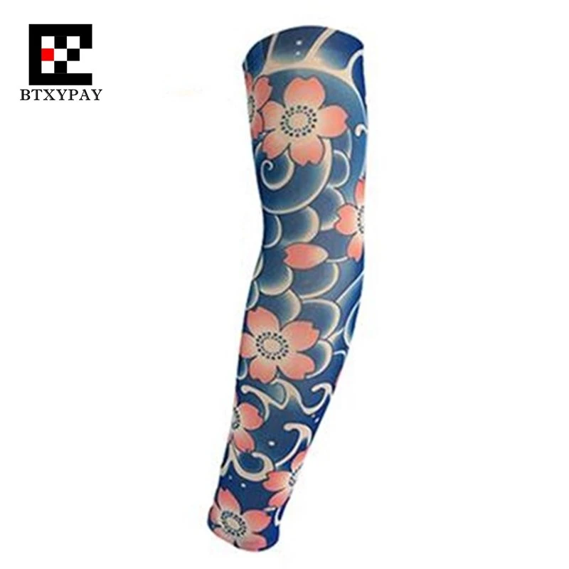 

Body Paint Anti-UV Sunscreen Super Elastic Tattoo Arm Sleeves Warmers ,Hip-hop Rock,Fashion Cool Sporting Protection Long Gloves