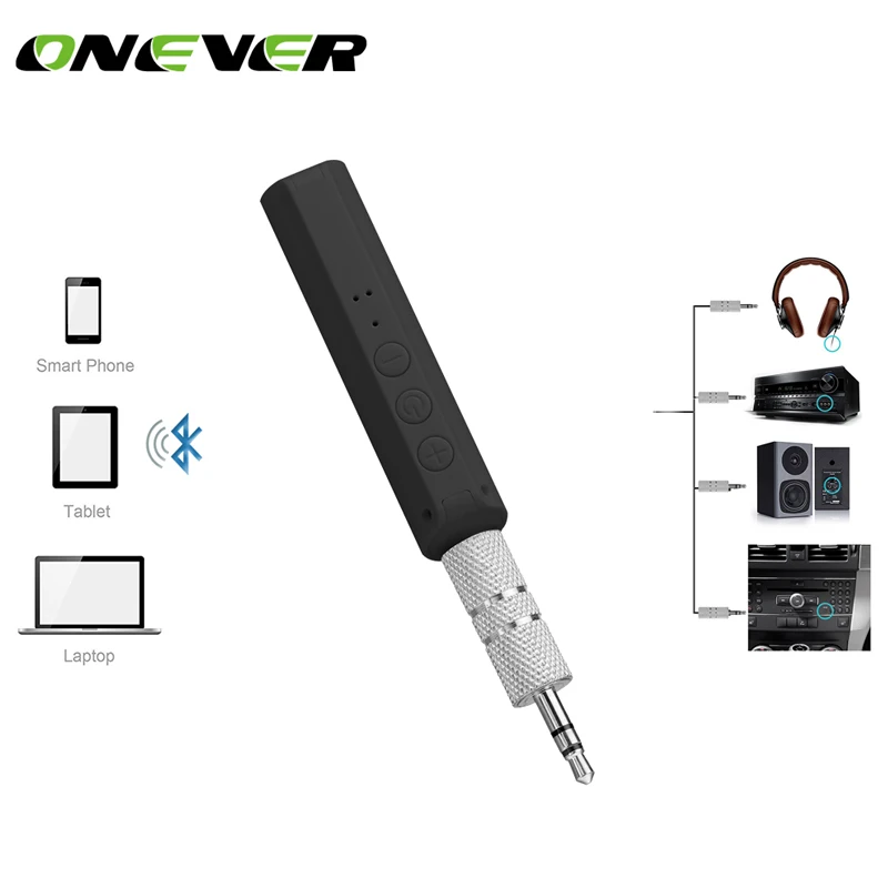 Onever V4.2 беспроводной Bluetooth приемник 3,5 мм разъем Bluetooth Hands Free аудио музыкальный адаптер автомобильный Aux кабель для динамика наушников
