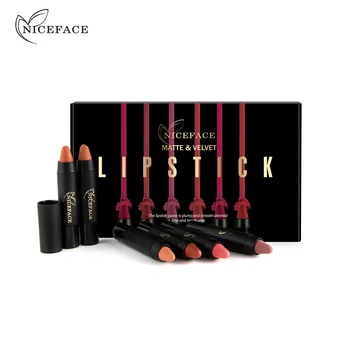 

NICEFACE Matte Lipstick 6 Colors/set Waterproof Long-lasting Easy to Wear Professional Lipstick Nude Lipsticks beauty cosmetic