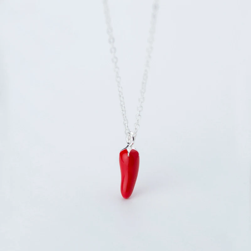 MloveAcc New Arrival 100 925 Sterling Silver Red Chili Pepper Pendant