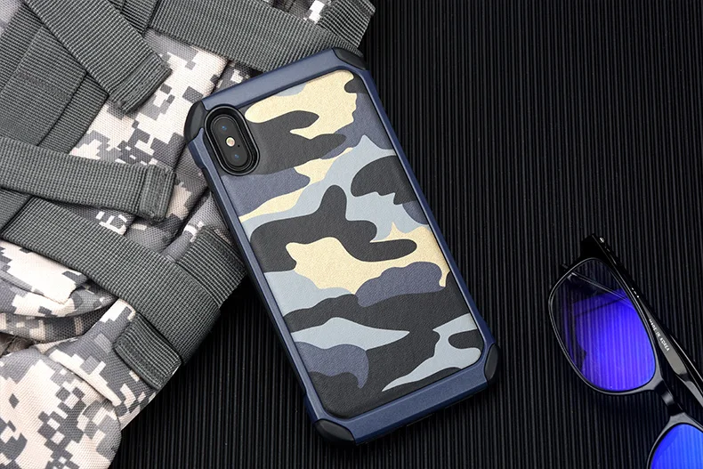 ITEUU Камуфляжный армейский Жесткий Чехол для iPhone X Xs Max для iPhone XR TPU PC жесткий противоударный мягкий чехол-накладка