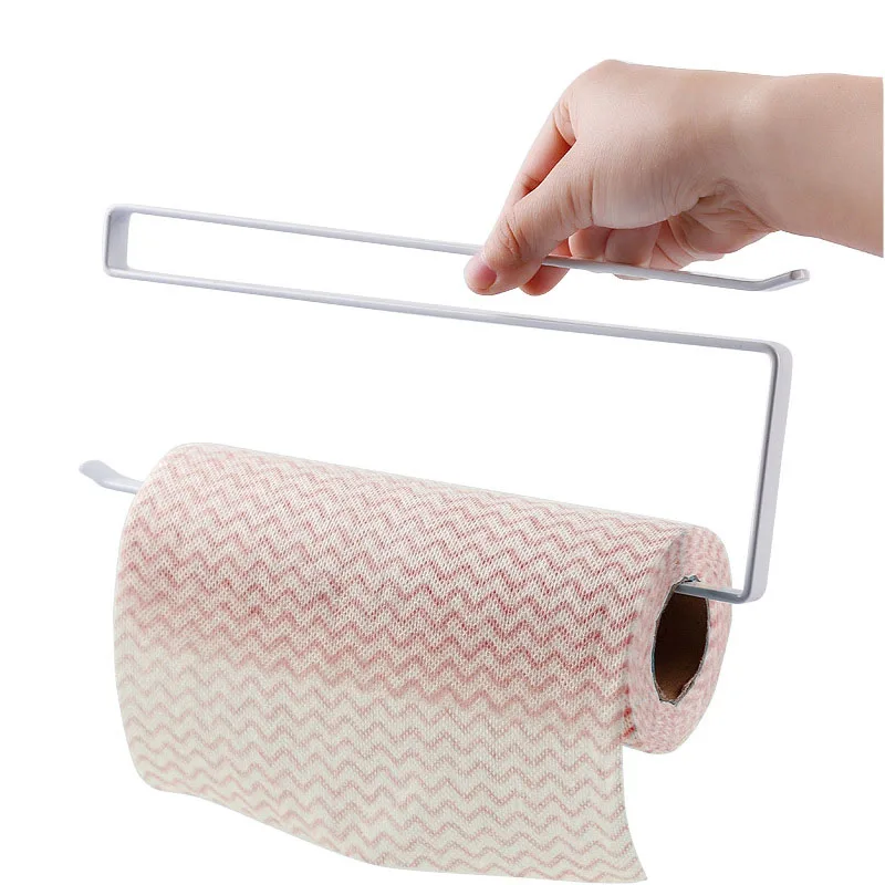 

Practical Paper Roll Holders Iron Paint Hang Towel Tissue Rack Kitchen Bathroom Toilet Wardrobe Door Hook Bathroom Accessories
