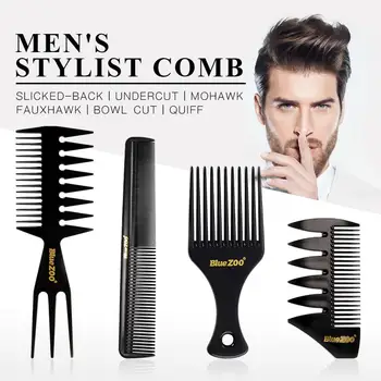 

Hair Comb Beard Oil Comb Men's Hairdresser Teeth Comb 4 Piece Set Styling Comb For Salon Home Supply
