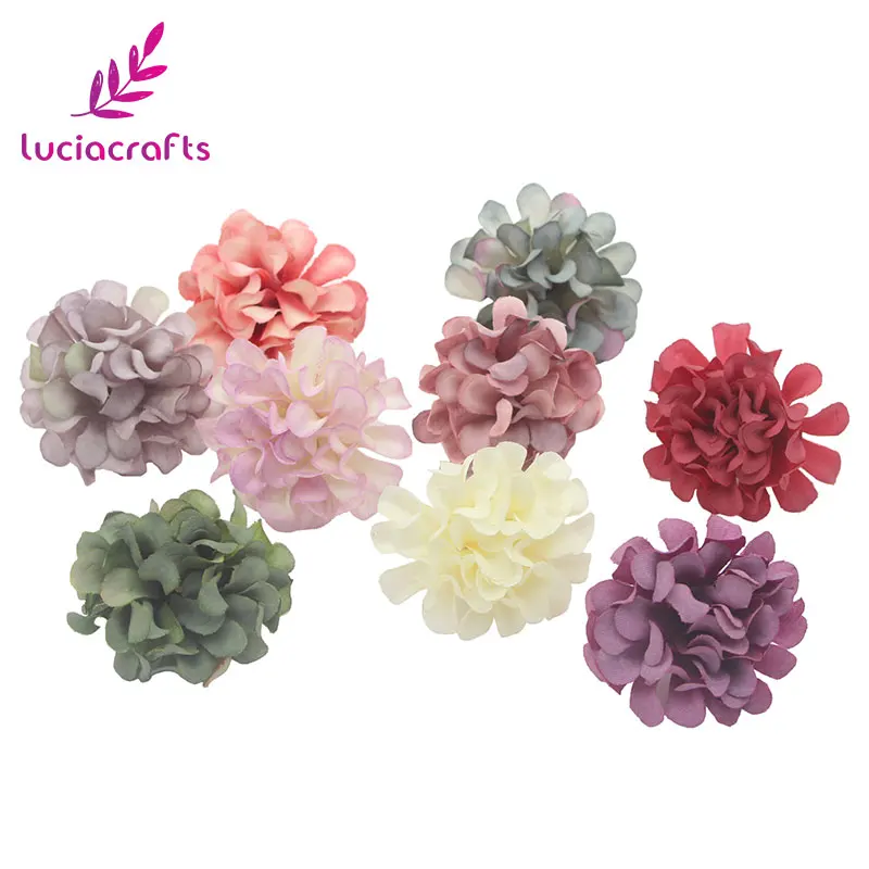 

10pcs/lot 4cm Artificial Silk Flowers Hydrangea Fower Heads DIY Scrapbook Garland Craft Wedding party home Decoration A1005