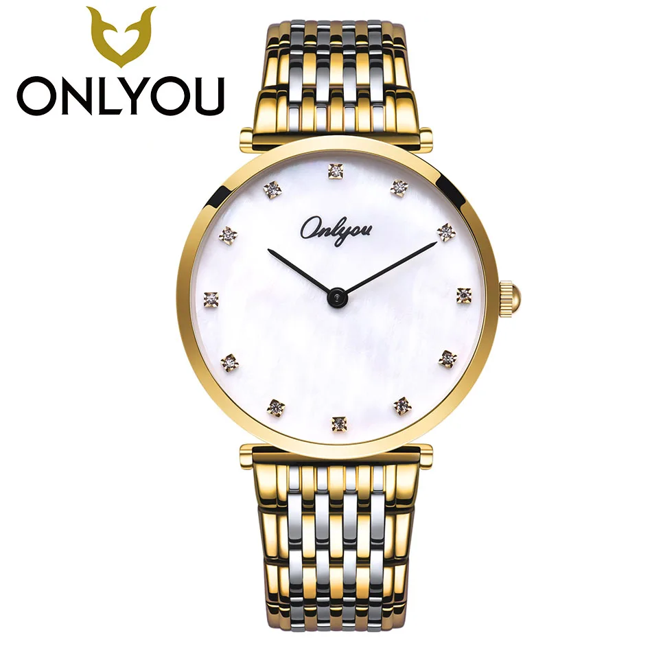 

ONLYOU Lovers Wristwatches Men Unique Shell Face Dial Fashion Clock Women Watches 2017 Brand Luxury Ladies Rose Gold Watch