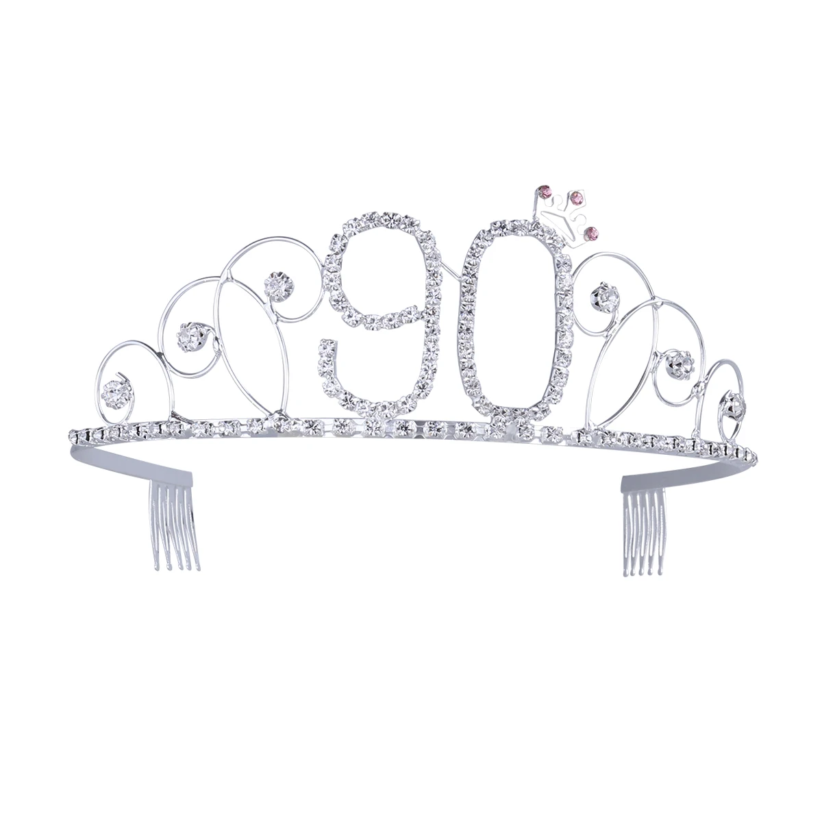 90th Birthday Tiara Crystal Rhinestone Birthday Tiara Queen Crowns