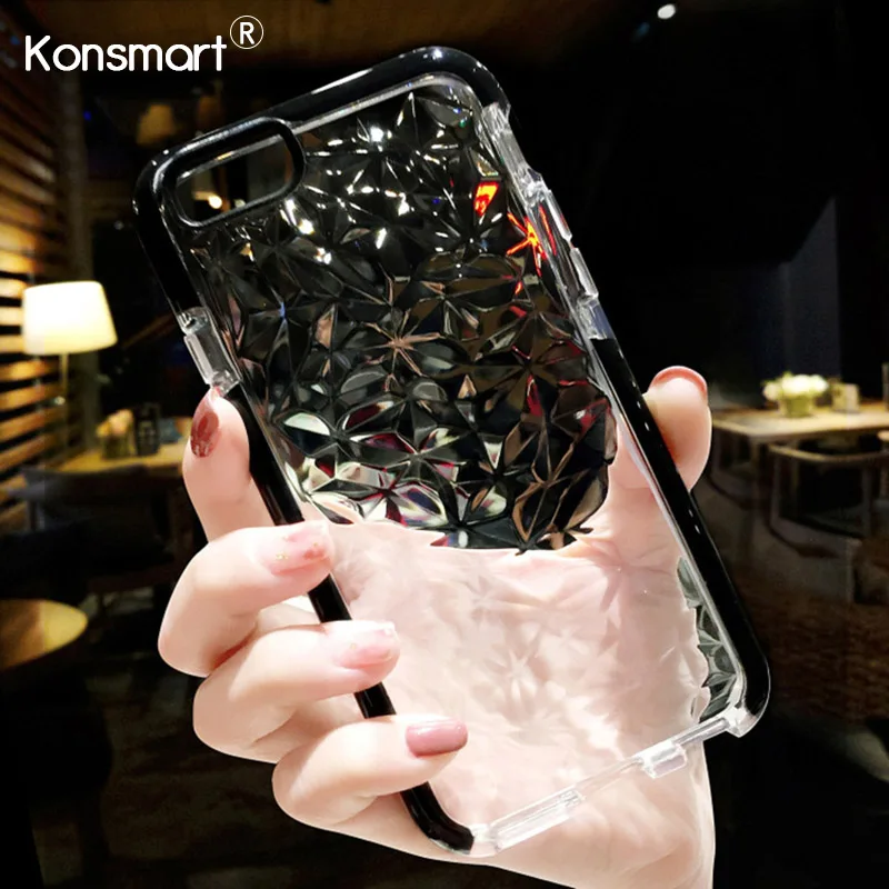 New Fashion Diamond Pattern Case for iPhone X 7 8 6 6S Plus Sillicone Soft Cover For Coque TPU Phone Cases KONSMART |