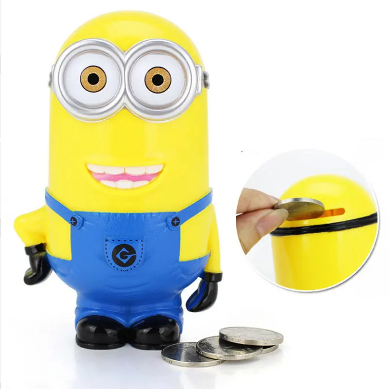 Hot! Little Yellow Man Piggy Bank Funny Lovely Money Box High Quality Plastic Cartoon Minions Tirelire | Дом и сад
