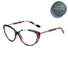 Для женщин Близорукость поляризационные солнцезащитные очки кошачий глаз металлические дужки дизайн рамки очки модные женские короткие прицельные очки L3