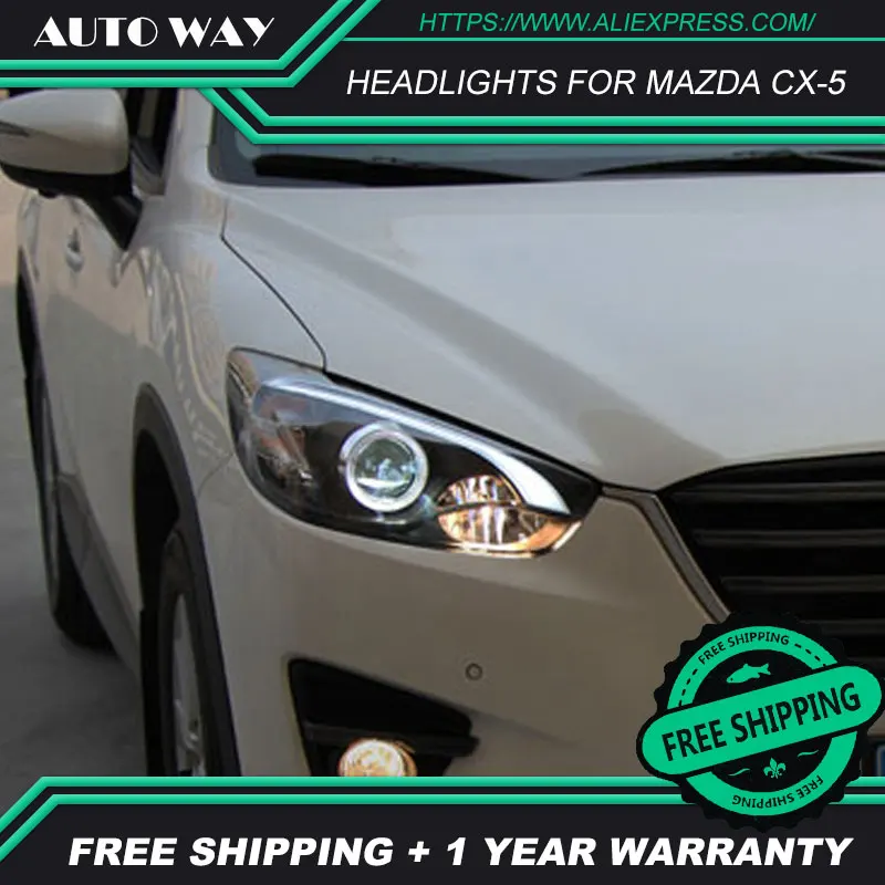 Автомобильный Стайлинг, светодиодный, HID Rio, светодиодный чехол для фар, для Mazda CX5 CX-5, 2011-, биксеноновые линзы ближнего света