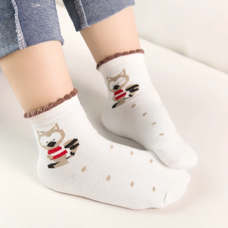 5pairslot Fashion Autumn Winter New Kids Cotton socks Boy Girl Baby Infant fashion stripe Cartoon sports socks (14)