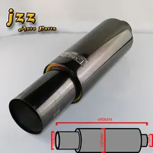 JZZ universal car exhaust pipe muffler tip smoking pipe escape tube switches tail pipe quiet sound bomb car silencer trumpet