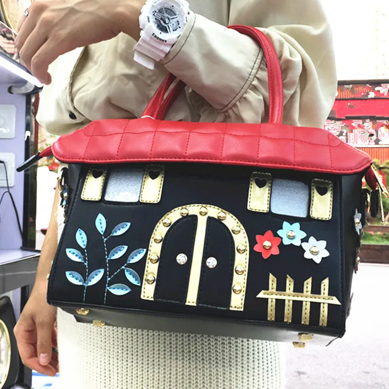 

High quality ladies handbags fashion personality cartoon cute small house creative bag diagonal cross bag handbag casual bag