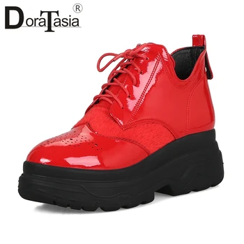 

DORATASIA Large Size 33-42 Girl Fashion Horsehair Sneakers Women 2020 Autumn Add Fur Booties Ladies High Platform Shoes Woman