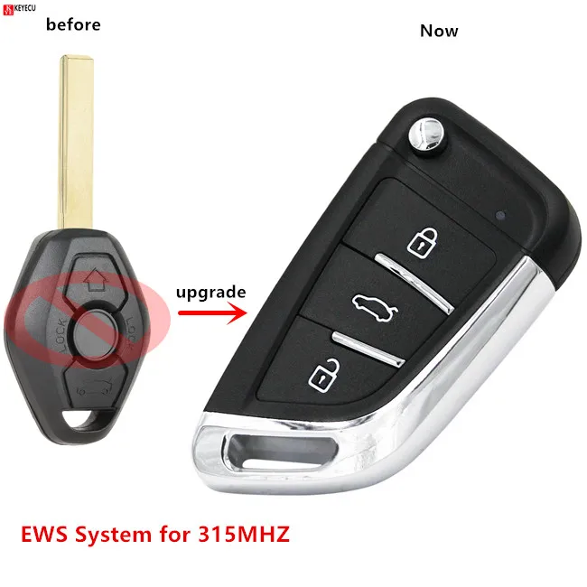 

Keyecu Modified Flip Remote Key fob for BMW 1/3/5/7 Series X3 X5 Z3 Z4 2003 2004 2005 2006 2007 for EWS System