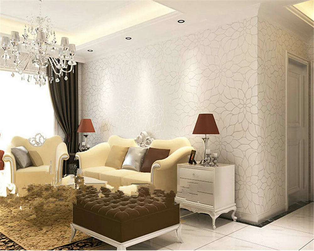 beibehang papel de parede Modern simple lotus non woven wall paper warm living room TV background wallpaper 3d wallpaper tapety beibehang classic papel de parede fashion aesthetic luxury pvc sprinkle the process wallpaper for indoor high back wall tapety