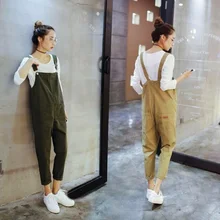 2017 Fashion high quality Maternity bib pants spring and autumn thin one piece loose plus size fashion spring trousers
