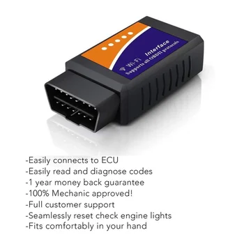

New Elm327 Wi-fi OBD2 V1.5 Diagnostic Car Auto Scanner With Best Chip Elm 327 Wifi OBD Suitable For IOS Android/iPhone Windows