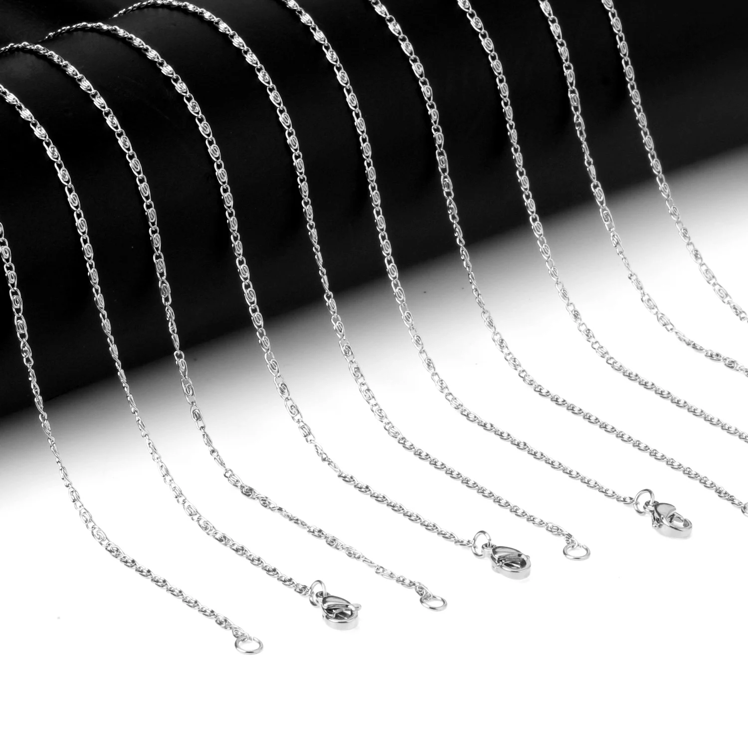 LUXUSTEEL 10 шт./лот оптовая цена 45 60 см длина 2 мм ширина цепи из нержавеющей стали