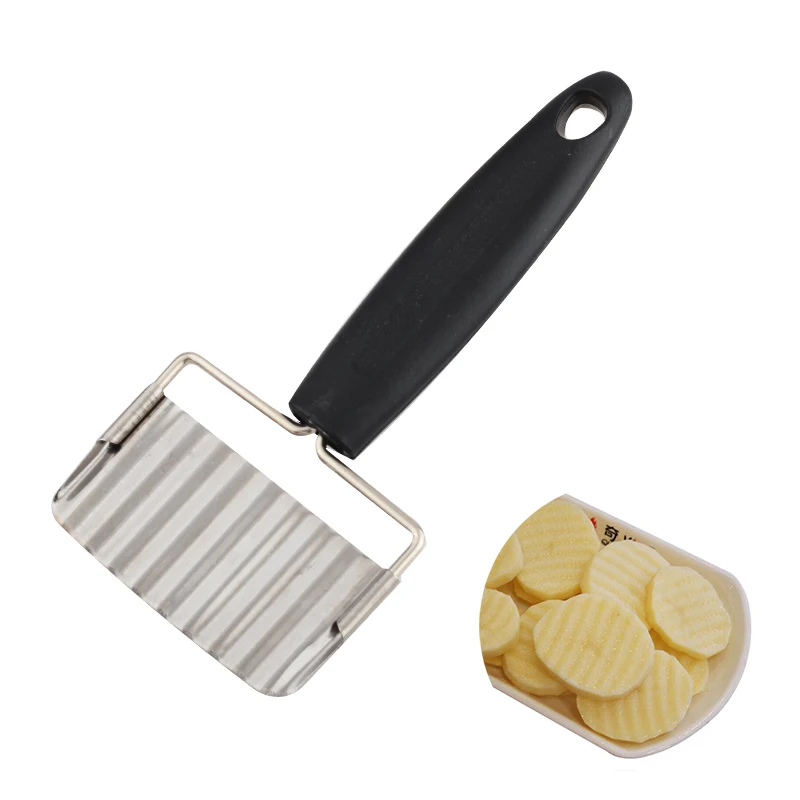 New Stainless Steel Potato Dough Waves Crinkle Cutter Potato Chips