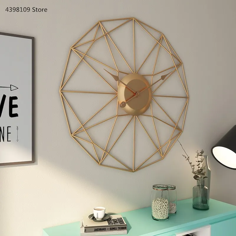 

Art wall clock, living room, decorative clock, Nordic style, modern minimalist clock, metal, creative home, shaped clock