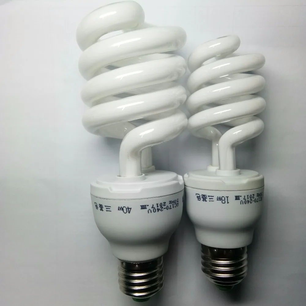 Флуоресцентная лампа E27 спиральная энергосберегающая 40 Вт 15 Вт|spiral energy saving bulb|spiral