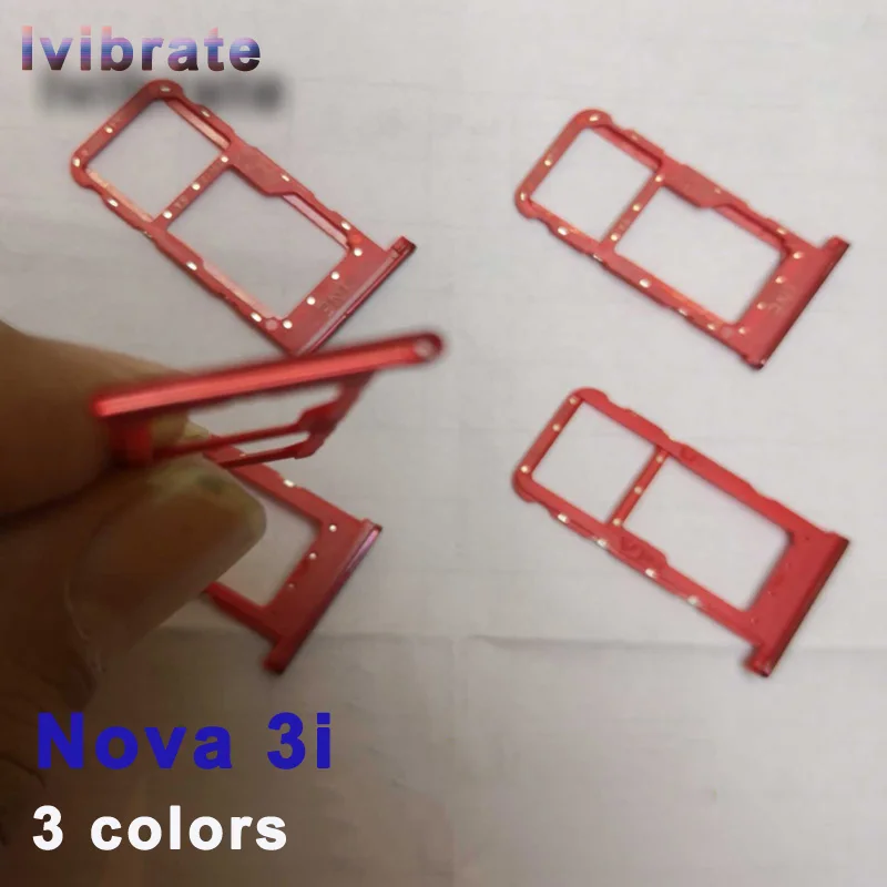 For Huawei Nova 3i New Original SIM SD Card Holder Sim Tray Reader Nova3i Cell Phone card tray replacement parts | Мобильные