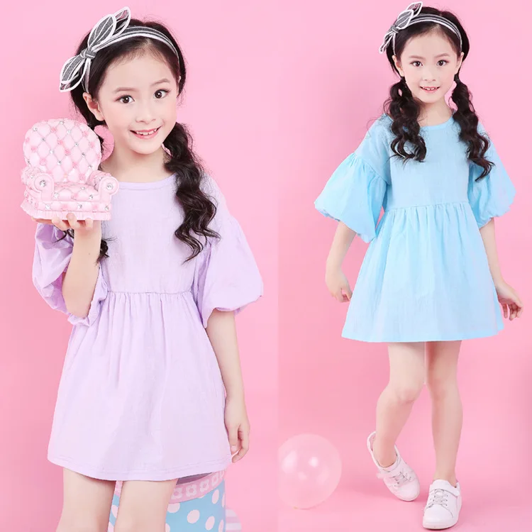 

Summer Girl Dress Striped Kids Dresses for Girls Party Princess Children Vestidos Birthday Party Gown Candy Colors Fresh Dress