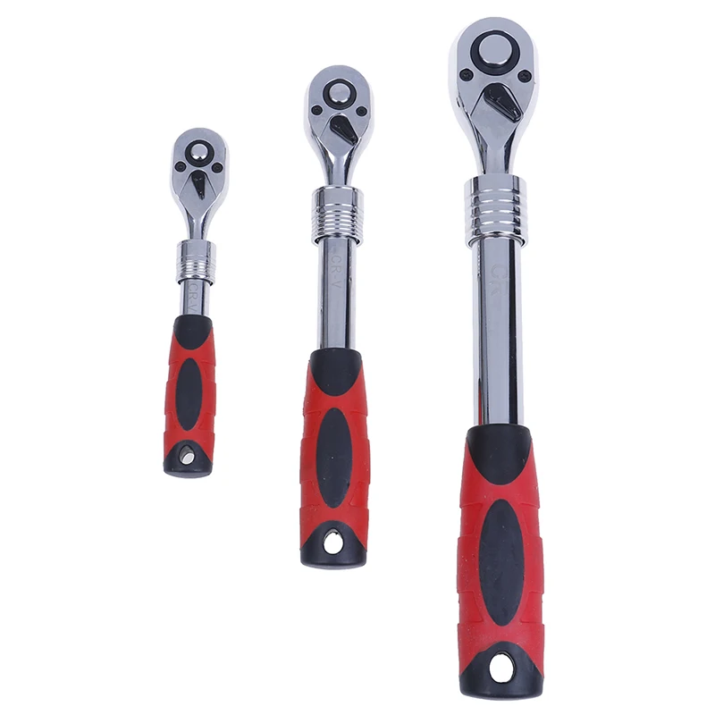 1Piece Cr-V Adjustable 72 Teeth Flexible Ratchet Spanner Wrench 1/4" 3/8" 1/2" Socket Driver Allen Key Auto Repair Tool